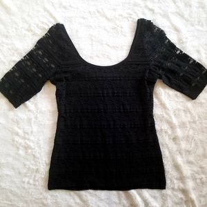 3/$20⭐ Wet Seal Black Half Sleeve Lace Blouse